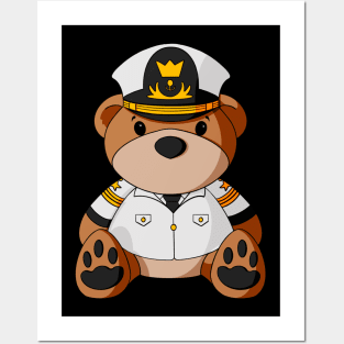 Ship Captain Teddy Bear Posters and Art